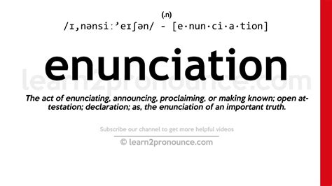 Pronunciation Of Enunciation Definition Of Enunciation Youtube