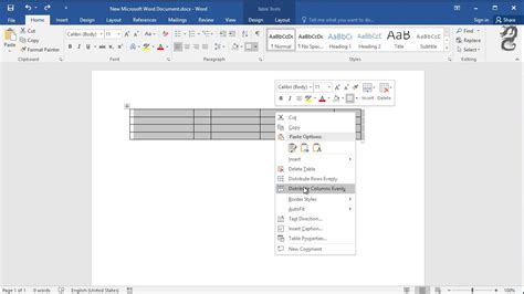 How To Make Table Columns Even In Word Make All Columns The Same Size