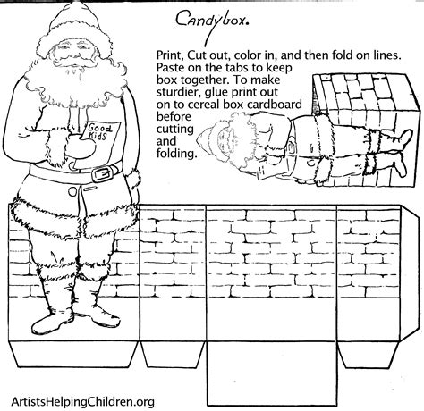 Paper Crafts Templates Make A Santa Clause Paper Candy Box With