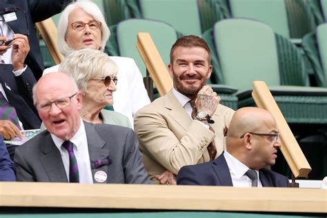 Wimbledon 2023 Day Three David Beckham Leads Celebrity Attendees As He Sits In Royal Box With