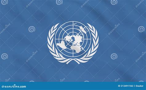 United Nations Crumpled Fabric Flag Intro Editorial Photo