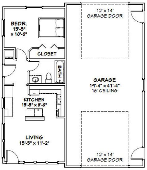 36x42 1 Rv Garage 1 Bedroom 1 Bath 1480 Sq Ft Pdf Etsy Garage
