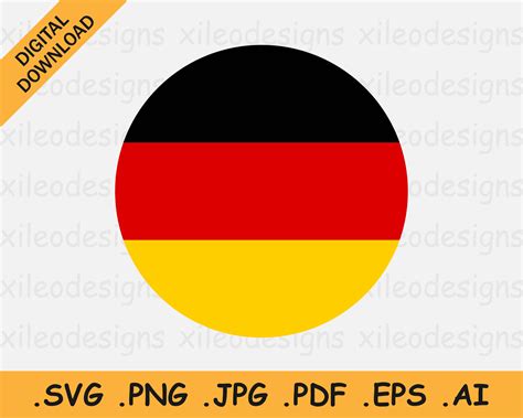 Germany Round Flag Svg German Circular Banner National Etsy