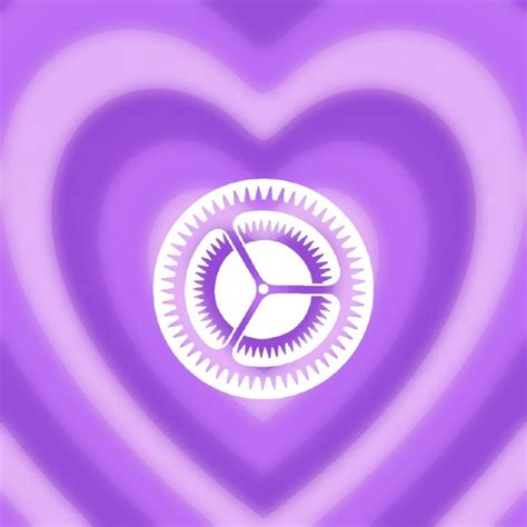 Settings Purple Aesthetic Heart App Icon Ícones Personalizados