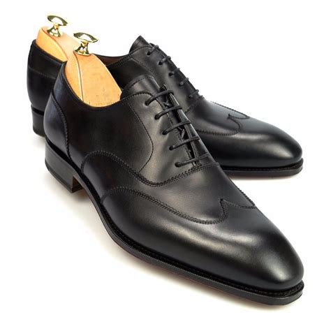 Handmade Men Black Leather Shoes Men Dress Shoes Wingtip Oxford Shoe