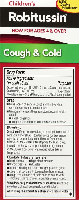 Robitussin Child Cough Cold Cf Syrup 4 Oz By Pfizer