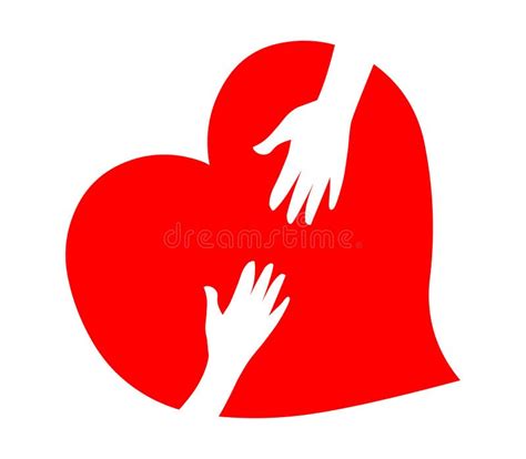 Caring Heartheart And Hands Vectorhelping Hand Stock Vector