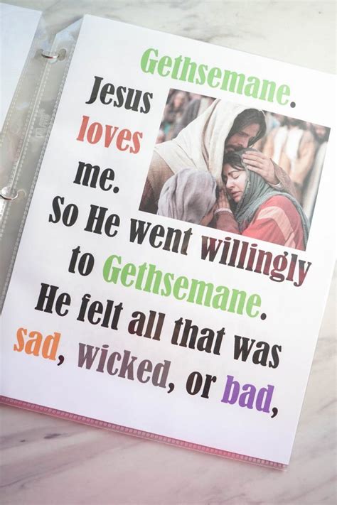 Gethsemane Flip Chart With Images Lds Primary Songs