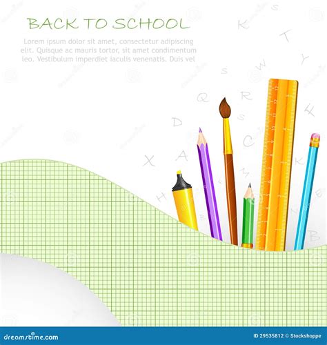School Stationery Stock Vector Illustration Of Design 29535812