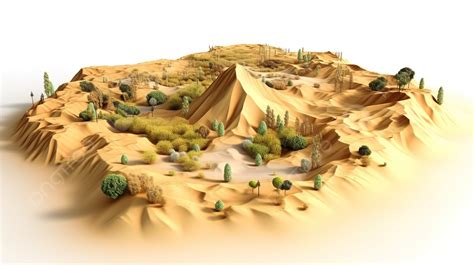 3d Image Of Desert Landscape Background 3d Desert Land Isometric View