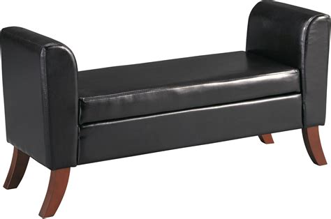 Signature Design By Ashley Benches Black Upholstered Storage Bench