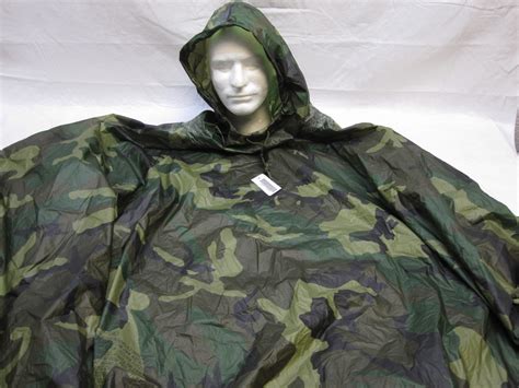 Usgi Woodland Military Poncho Wet Weather Rain Gear 8405 01 100 0976 C0