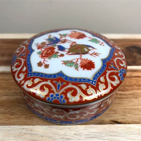 Round Trinket Box With Ming By Kaiser West Germany Featuring An
