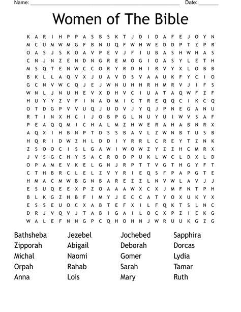 Women Of The Bible Word Search Wordmint