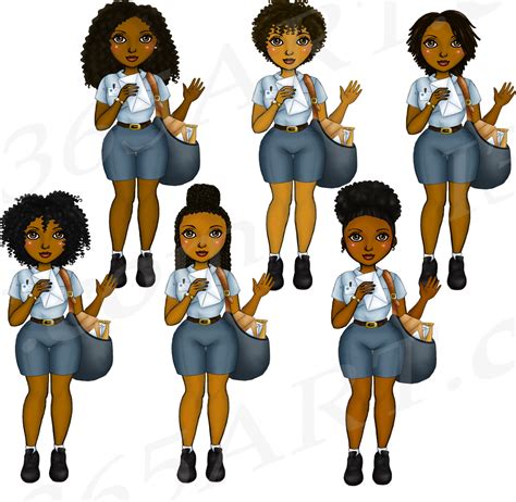 African American Postal Workers Clipart Black Woman Mail Png By I 365 Art Thehungryjpeg