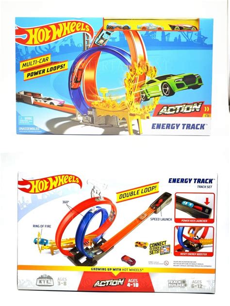 Play Sets 177918 Hot Wheels Action Energy Track Double Power Loops