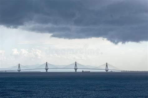 Panorama Of The Cable Bridge Between Rio And Antirrio From Nafpaktos