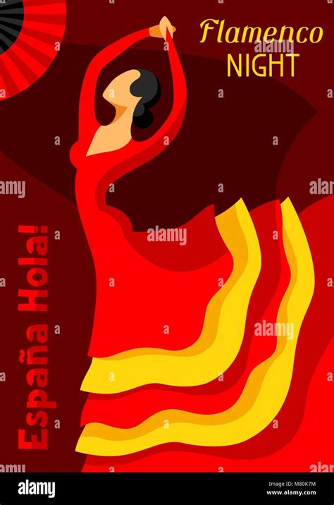 traditional spanish flamenco woman in red dress is dancing stock vector image and art alamy