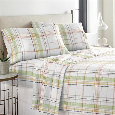 Pointehaven Solid Or Print Cotton Heavyweight Flannel Sheet Set