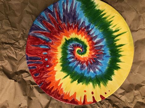 Amazing Tie Dye Dinner Plate Pottery Place Pottery Painting Paint