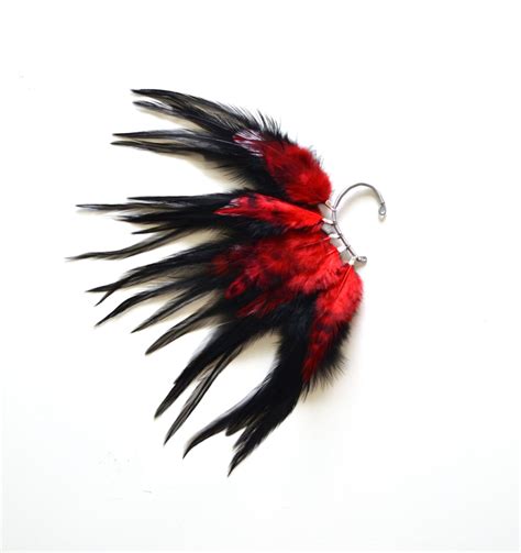 Feather Ear Cuff Feather Ear Wrap Ear Cuff Halloween Earrings