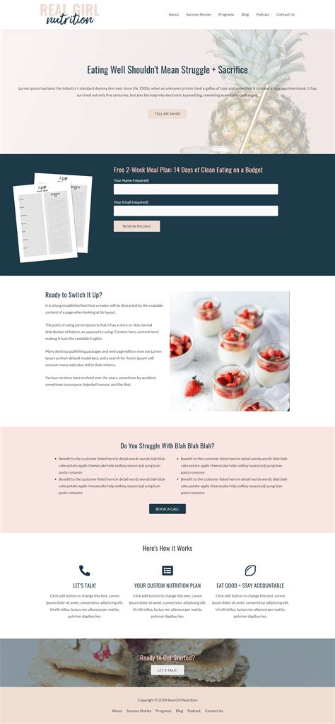 Real Girl Nutrition Website Design | Coach website, Website design inspiration, Custom website ...