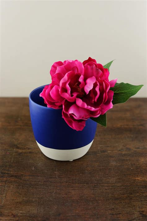 Cobalt Blue Dip Dyed Ceramic Flower Pot 5 Ceramic Flower Pots