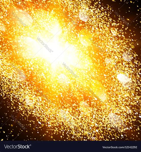 Abstract Golden Explosion With Glittering Elements