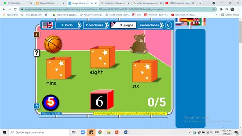 Juego Rio Y Aprendo InglÉs NÚmeros Del 0 Al 10