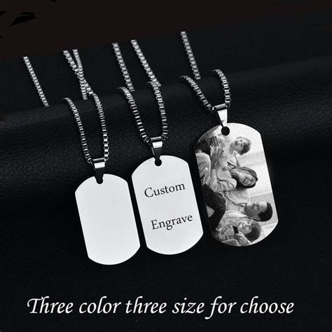 Custom Tag Photo Necklace For Man & Woman | Men necklace, Dog tag necklace, Necklace designs