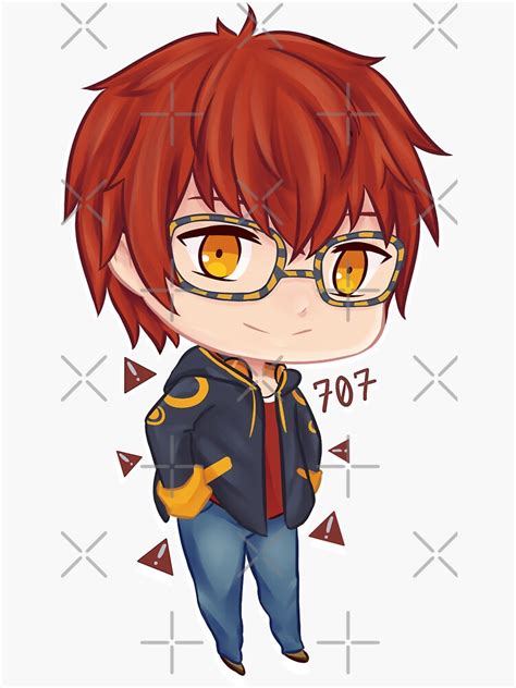 Mystic Messenger 707 Chibi Sticker By Bloodyviper13 Redbubble