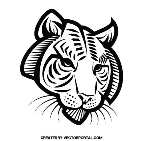 Tiger Vector Stencil Art