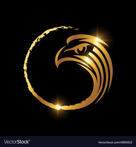 Golden Eagle Circle Logo Sign Royalty Free Vector Image