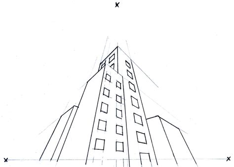 Online Perspective Drawing Lesson How To Draw Buildings Using Three