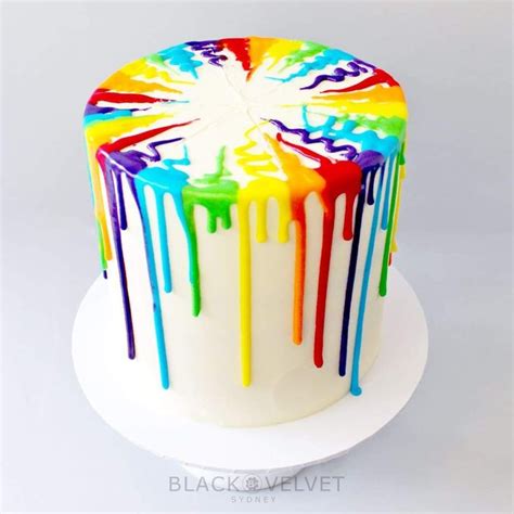 Rainbow Drip Cake Drip Cakes Rainbow Birthday Cake Celebration Cakes