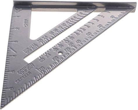 Skybucket Aluminum Alloy Double Side 90 Degree Right Angle Triangle Scale Ruler Double Side