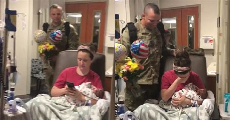 Soldier Husband Sneaks Into Hospital As Wife Visits Preemier Twins In Nicu