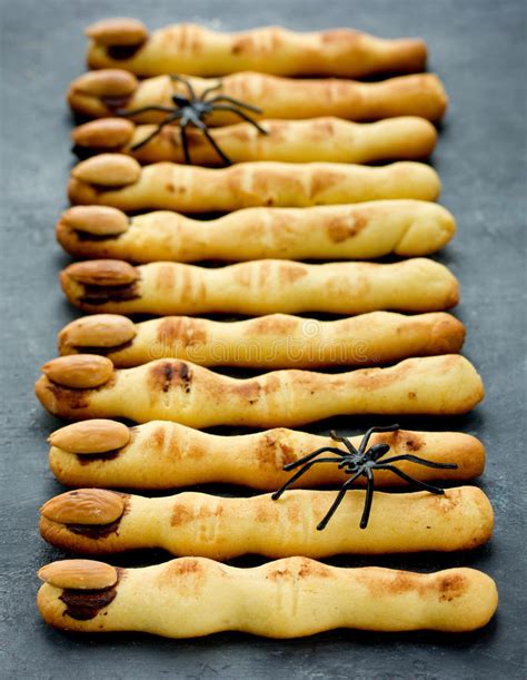 Witch Finger Shortbread Cookies With Chocolate And Almonds Funny