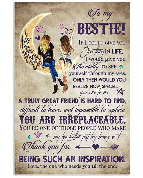 To My Bestie Canvas Best Friend T For Best Friend Best Friend