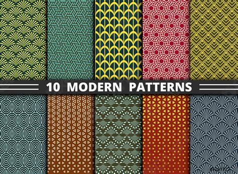 Abstract Modern Geometric Pattern Style Of Colorful Set Background
