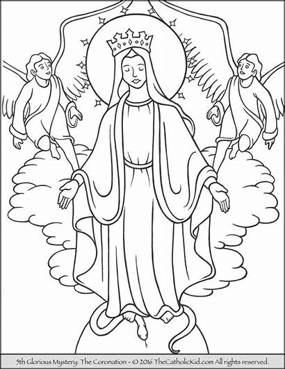 Coloring Glorious Rosary Pages Mysteries Mary Heaven