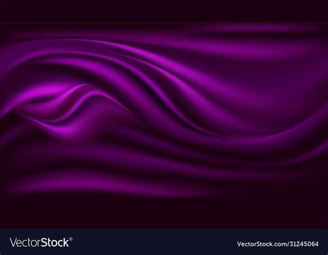 Purple Satin Wavy Background Silk Fabric Texture Vector Image
