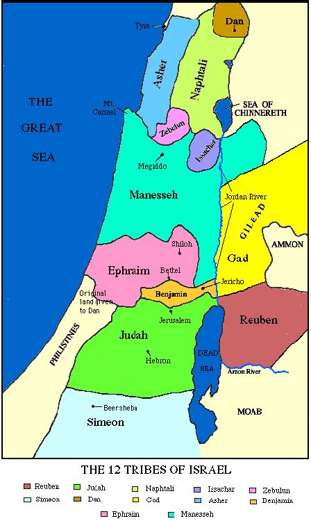 Clickable map of israel in old testament times. Lost Tribes of Israel