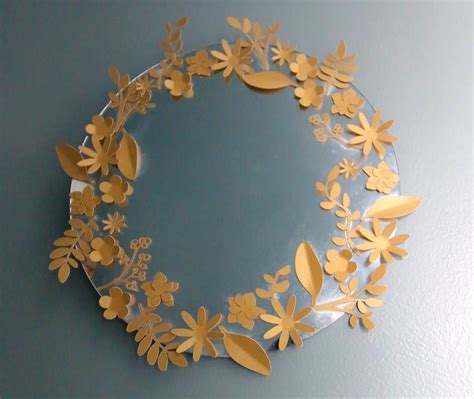 Once you've loaded the file into cricut design space, ungroup the layers once. DIY Gold Flower Framed Mirror (made from paper flowers cut ...
