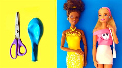 Diy Barbie Dresses With Balloons 👗 Easy No Sew Clothes Youtube