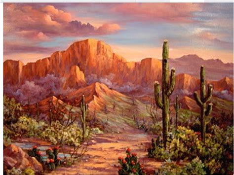 Desert Landscape Painting Arizona Landscape Watercolor Landscape