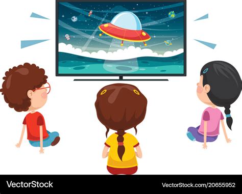 Kids Watch Television Clipart Black And White Free Download Vector