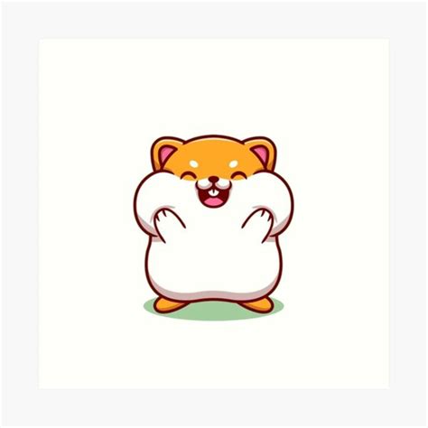 Cute Hamster Holding The Cheek Cartoon Art Print For Sale By