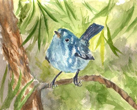 Little Blue Bird Painting By Judy O Hara Fine Art America