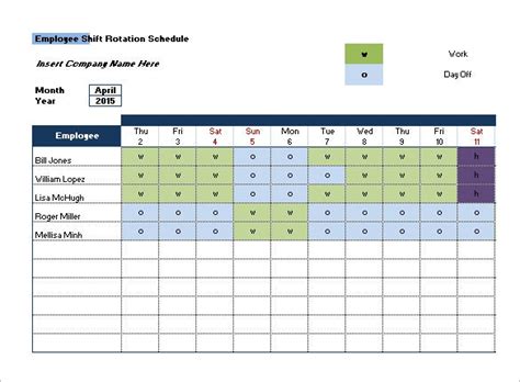 Shift Schedule Template 20 Free Sample Example Format Download